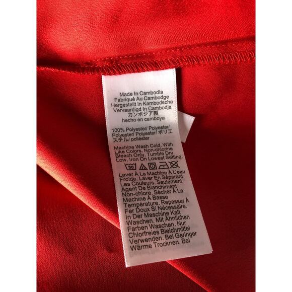 J. Crew Factory Top Short Puff Sleeve Keyhole Back Crepe Candy Apple Red NWT 2X - Picture 5 of 8